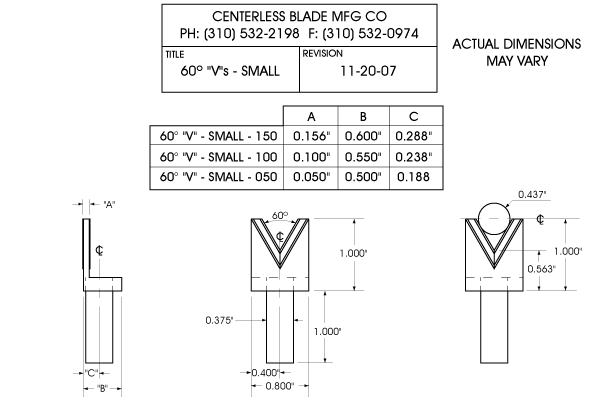 carbide v block size 60-v-sm-v2