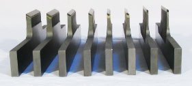 centerless blades in a row